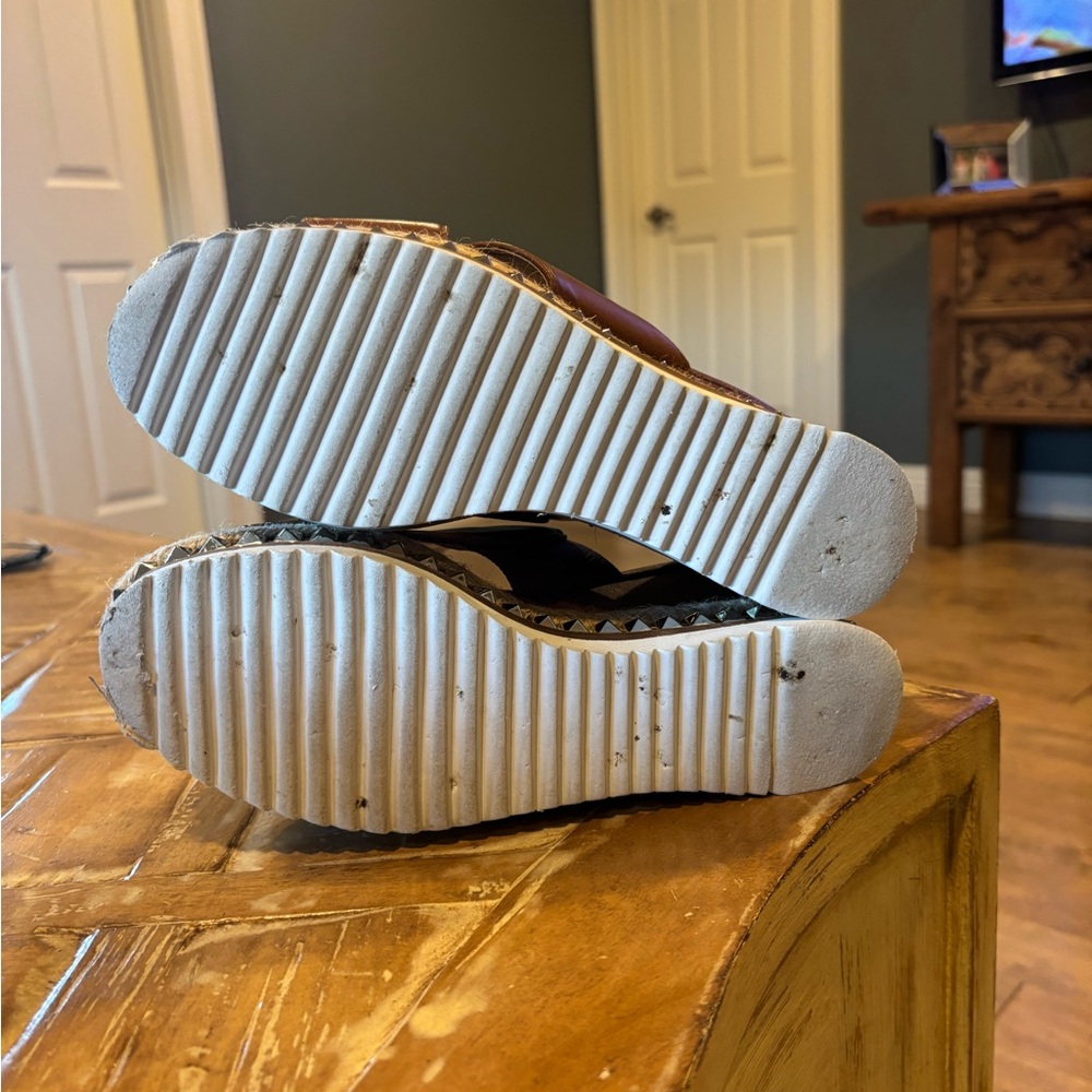 Bcbgeneration Brown Leather Mules With Studded We… - image 5